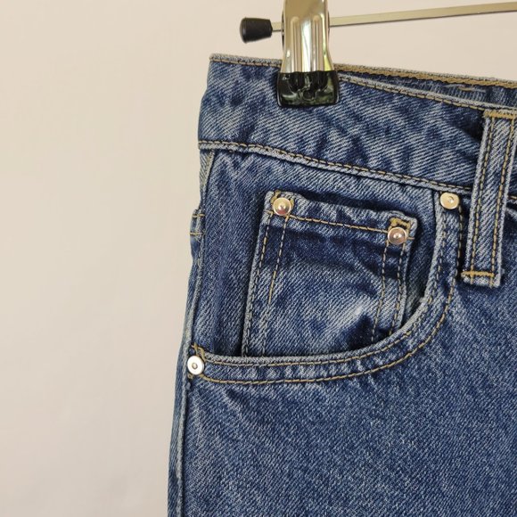 Stradivarius High Rise Button Fly Mom Cropped Jeans, Medium Wash - Picture 7 of 11